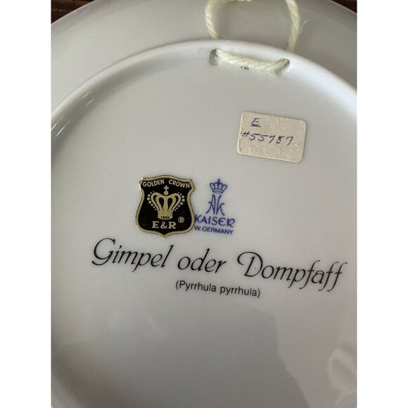 E&R Golden Crown Emblem AK Kaiser West Germany Gimpel Ofer Dompfaff Bird Plate - Picture 6 of 9